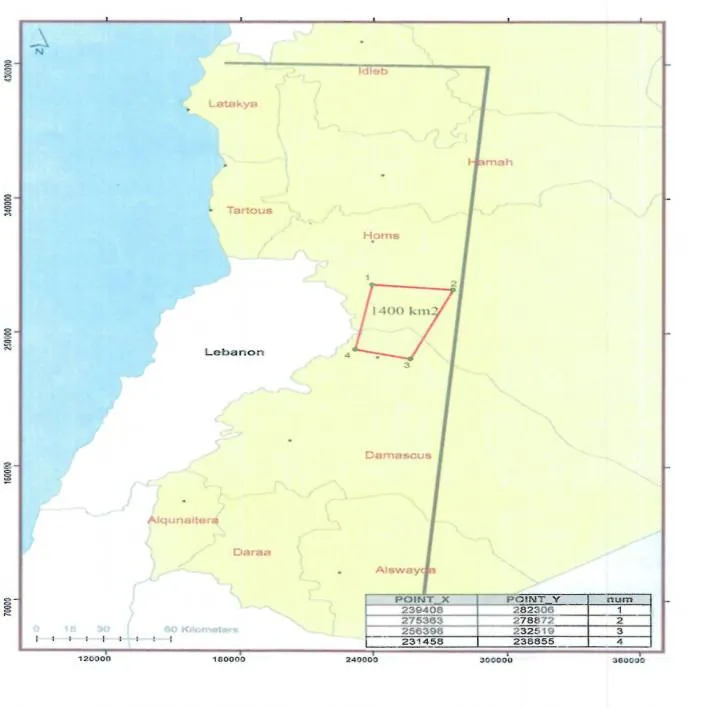 Test site plan, western Syria